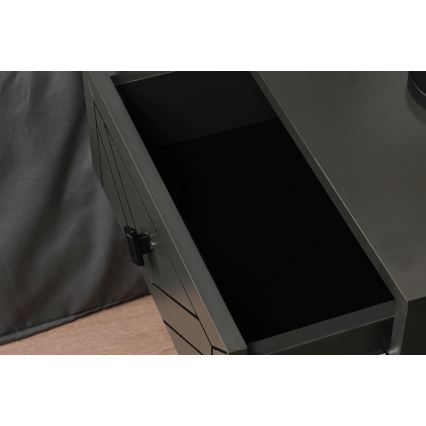 Nightstand LUNA 55x50 cm anthracite/black