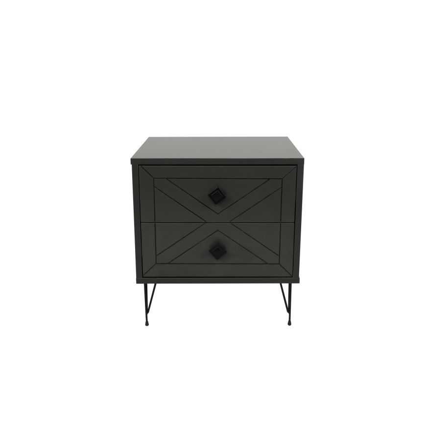Nightstand LUNA 55x50 cm anthracite/black