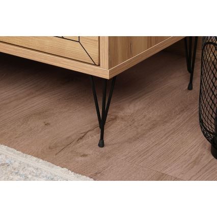Nightstand LUNA 55x50 cm brown/black