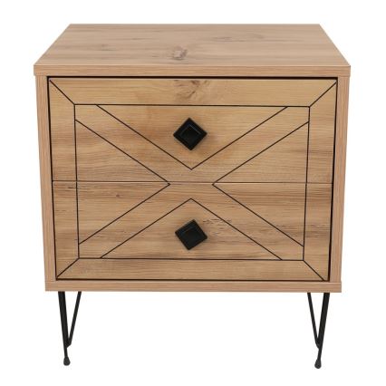 Nightstand LUNA 55x50 cm brown/black