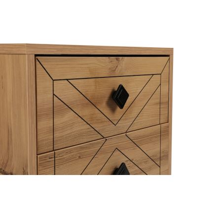 Nightstand LUNA 55x50 cm brown/black