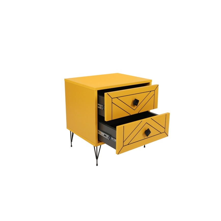 Nightstand LUNA 55x50 cm yellow