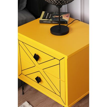Nightstand LUNA 55x50 cm yellow