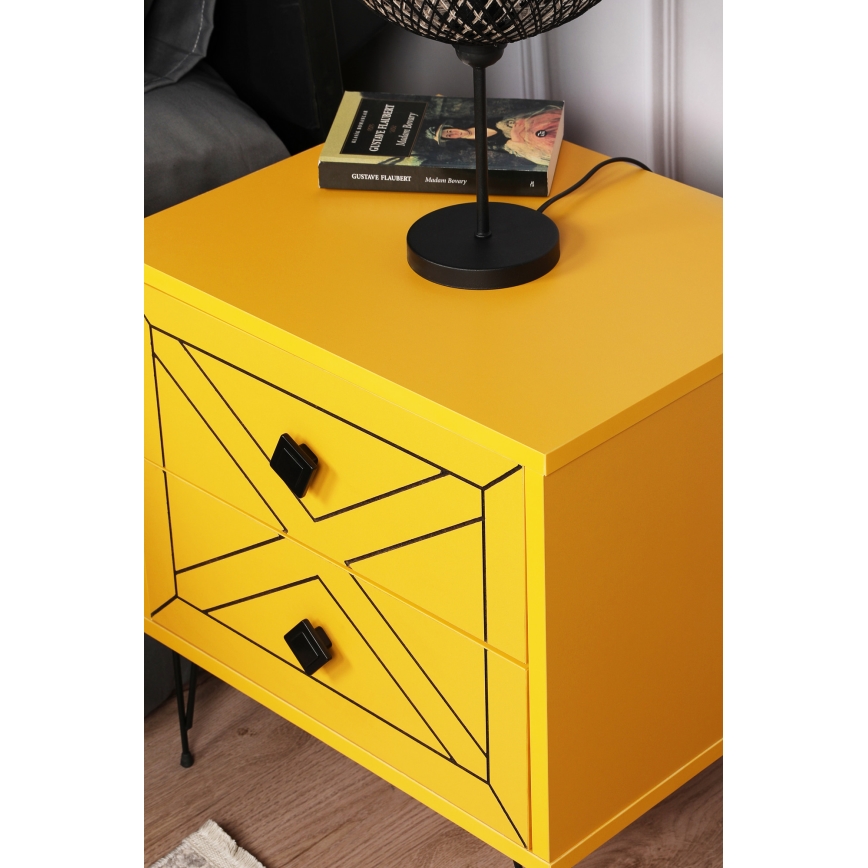 Nightstand LUNA 55x50 cm yellow