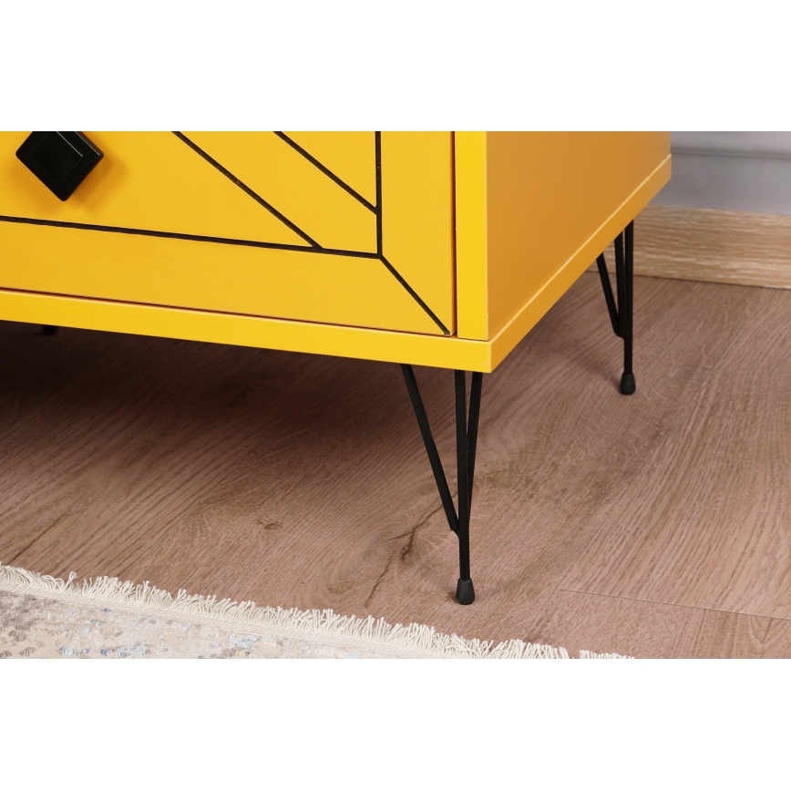 Nightstand LUNA 55x50 cm yellow