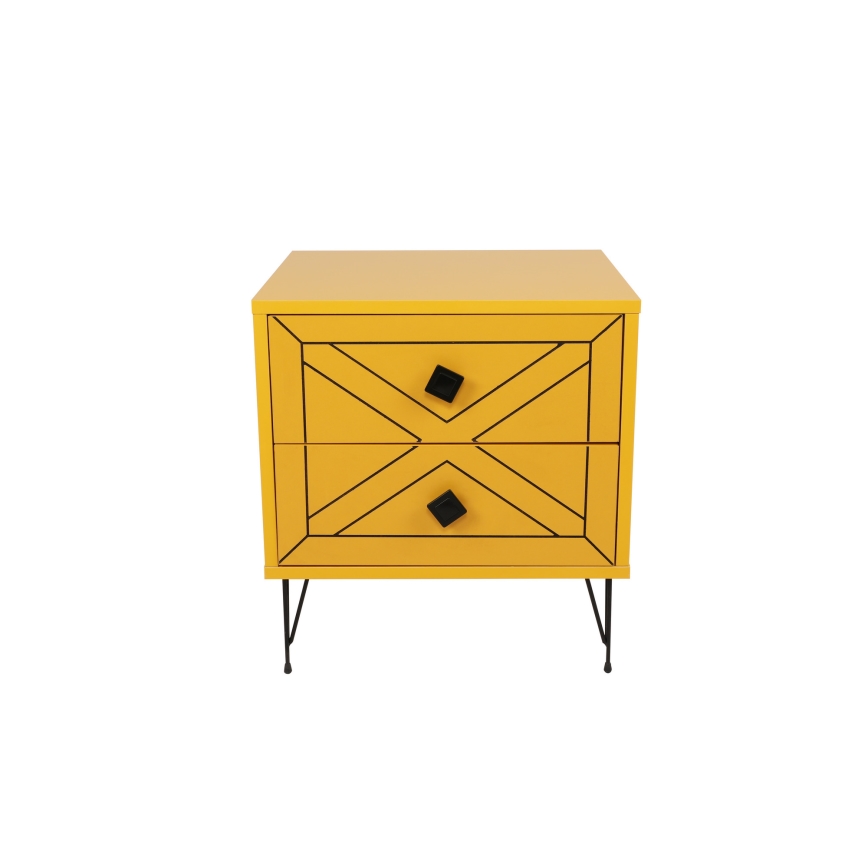 Nightstand LUNA 55x50 cm yellow