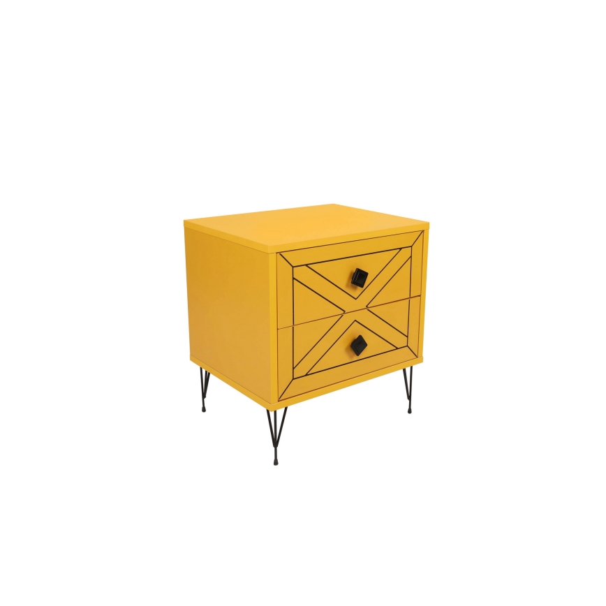 Nightstand LUNA 55x50 cm yellow
