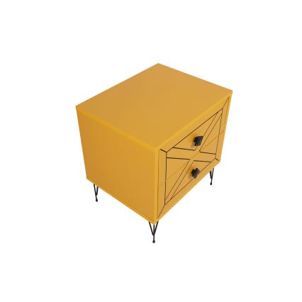 Nightstand LUNA 55x50 cm yellow
