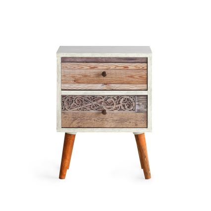 Nightstand MALMO 55x40 cm white/brown