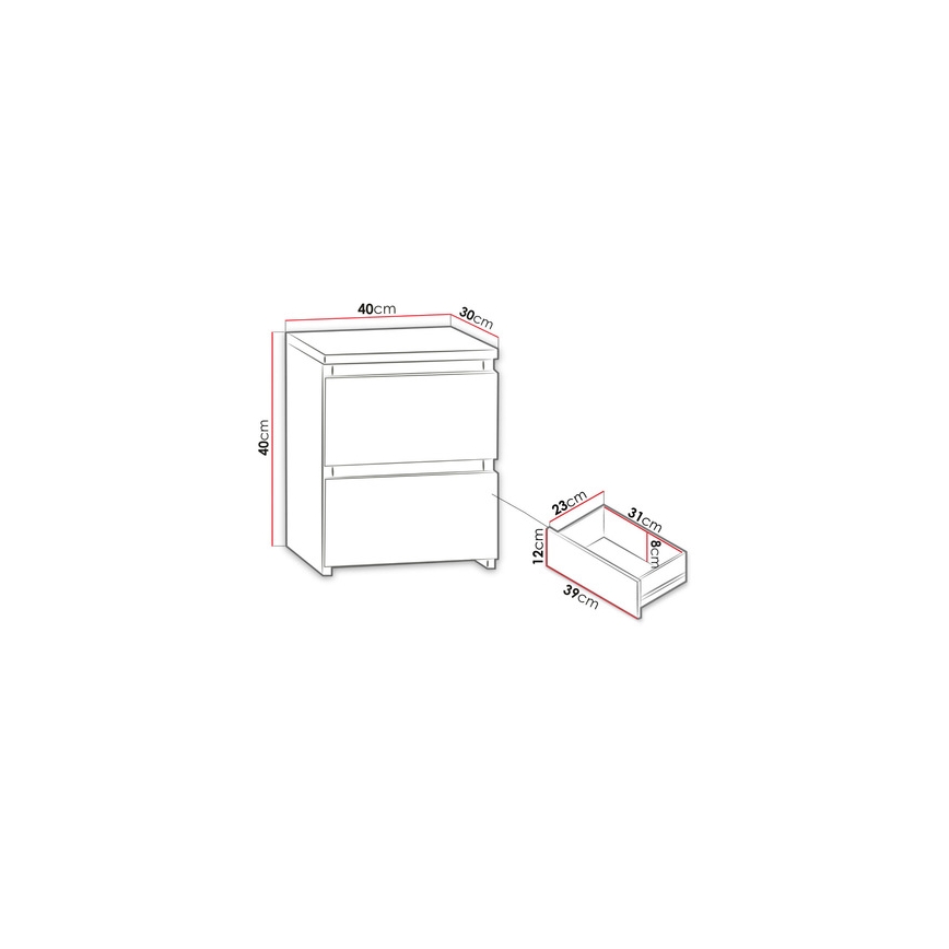 Nightstand MALWA 40x40 cm matte white