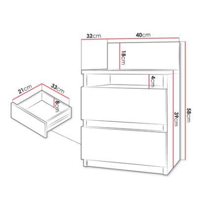 Nightstand MALWA 59x40 cm black
