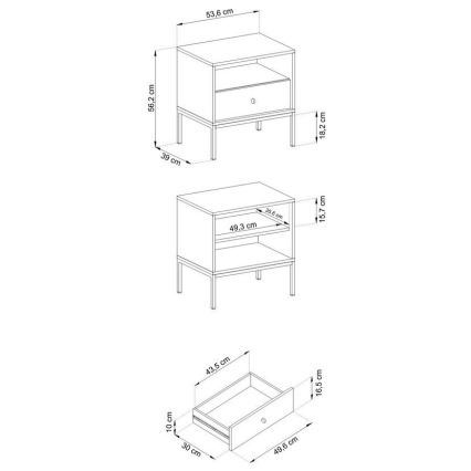 Nightstand MONO 56x54 cm blue