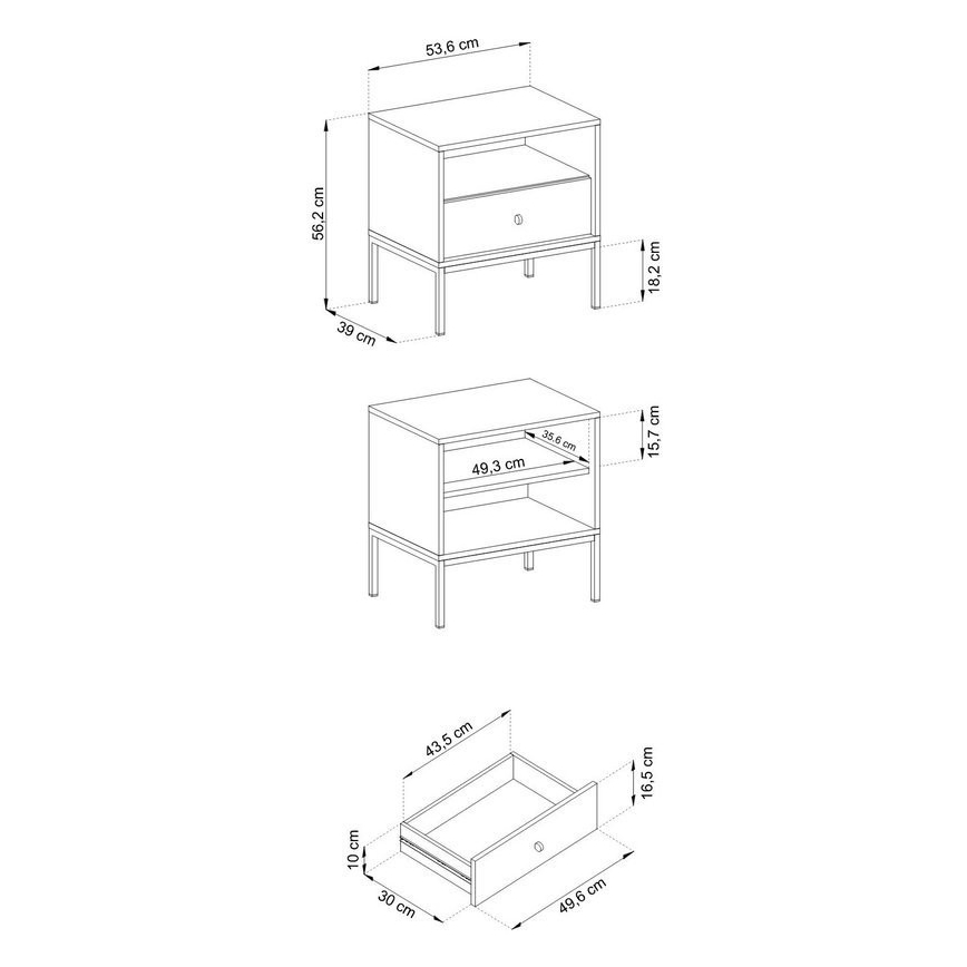 Nightstand MONO 56x54 cm blue