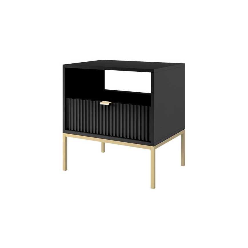 Nightstand NOVA 56x54 cm black/gold