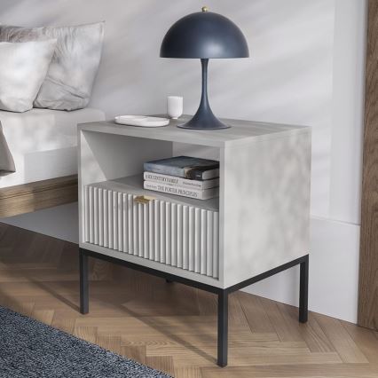 Nightstand NOVA 56x54 cm grey/black