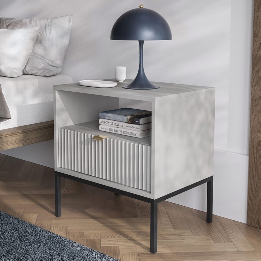 Nightstand NOVA 56x54 cm grey/black