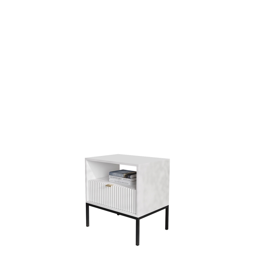 Nightstand NOVA 56x54 cm white/black