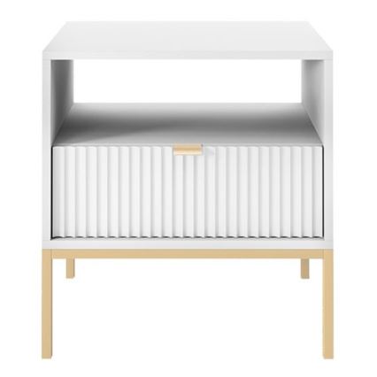 Nightstand NOVA 56x54 cm white/gold