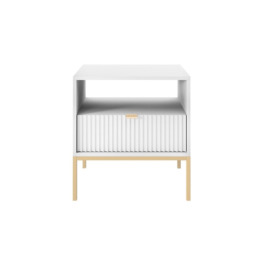 Nightstand NOVA 56x54 cm white/gold