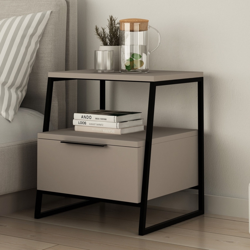 Nightstand ORI Black/Taupe
