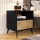Nightstand OVESSI 52x47 cm black/oak artisan
