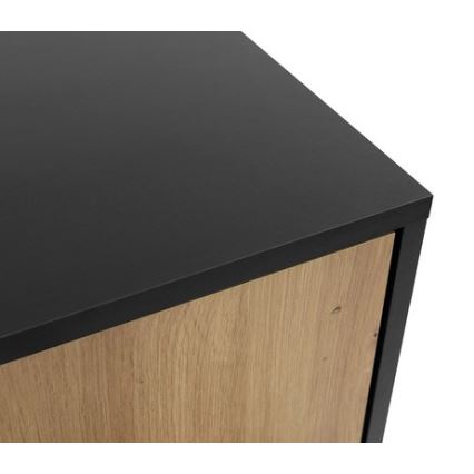 Nightstand OVESSI 52x47 cm black/oak artisan