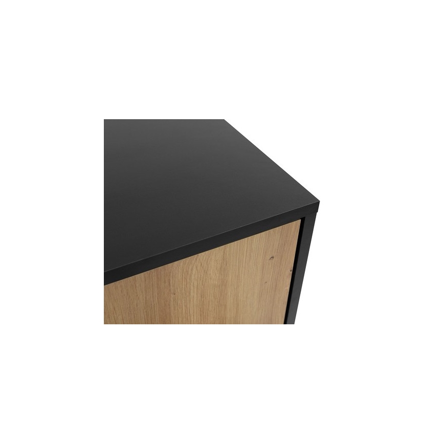 Nightstand OVESSI 52x47 cm black/oak artisan