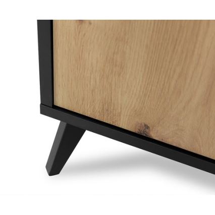 Nightstand OVESSI 52x47 cm black/oak artisan