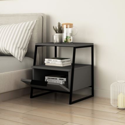 Nightstand PAL 50x45 cm black/anthracite