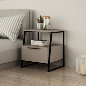 Nightstand PAL 50x45 cm black/grey