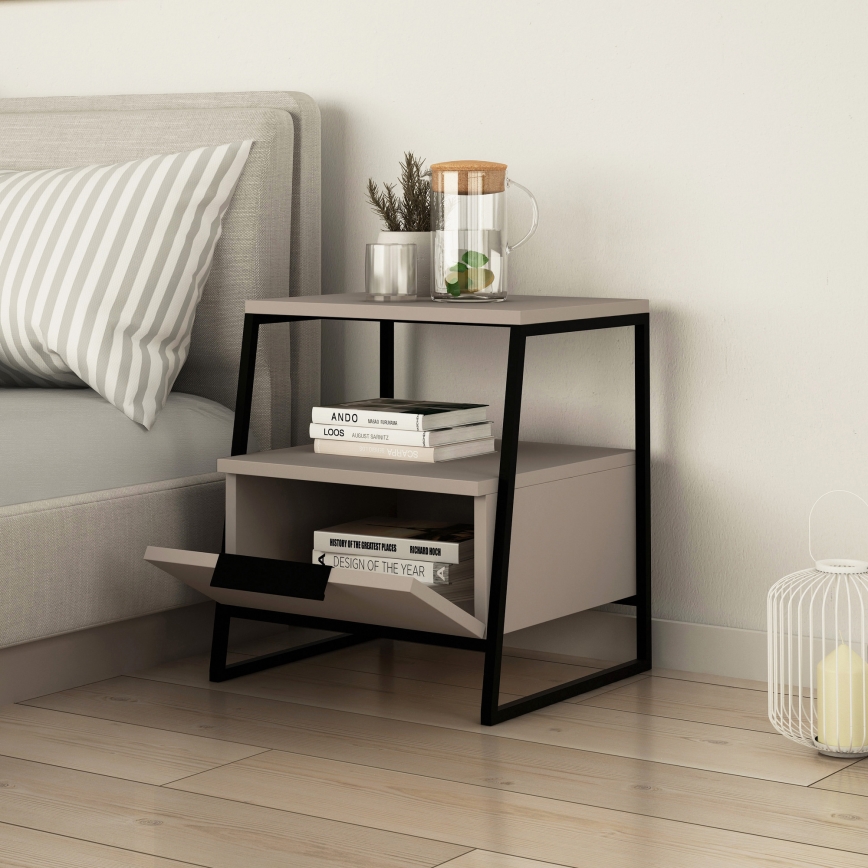Nightstand PAL 50x45 cm black/grey