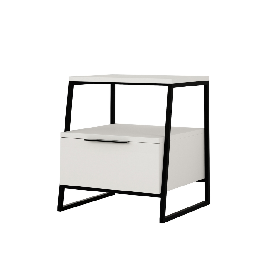 Nightstand PAL 50x45 cm white/black