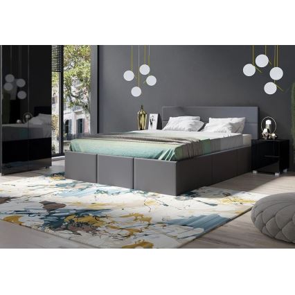 Nightstand PAVO 45x40 cm shiny black/matte black