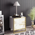 Nightstand POLKA 51,8x50 cm gold/white