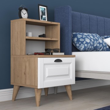 Nightstand RANI 45x74,4 cm white/brown