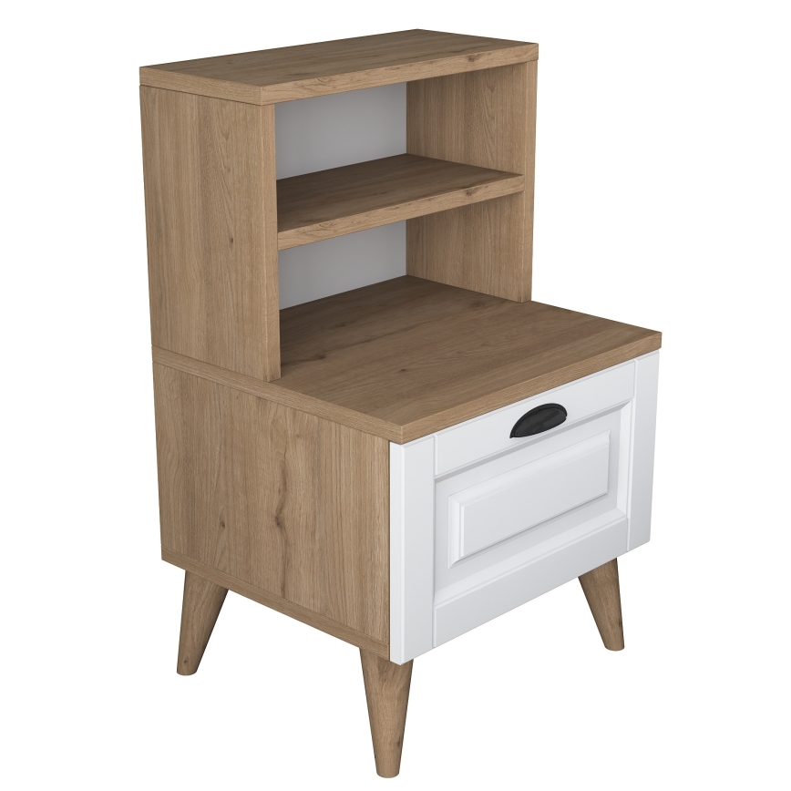 Nightstand RANI 45x74,4 cm white/brown