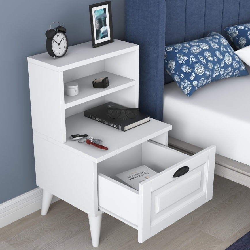 Nightstand RANI 45x74,4 cm white