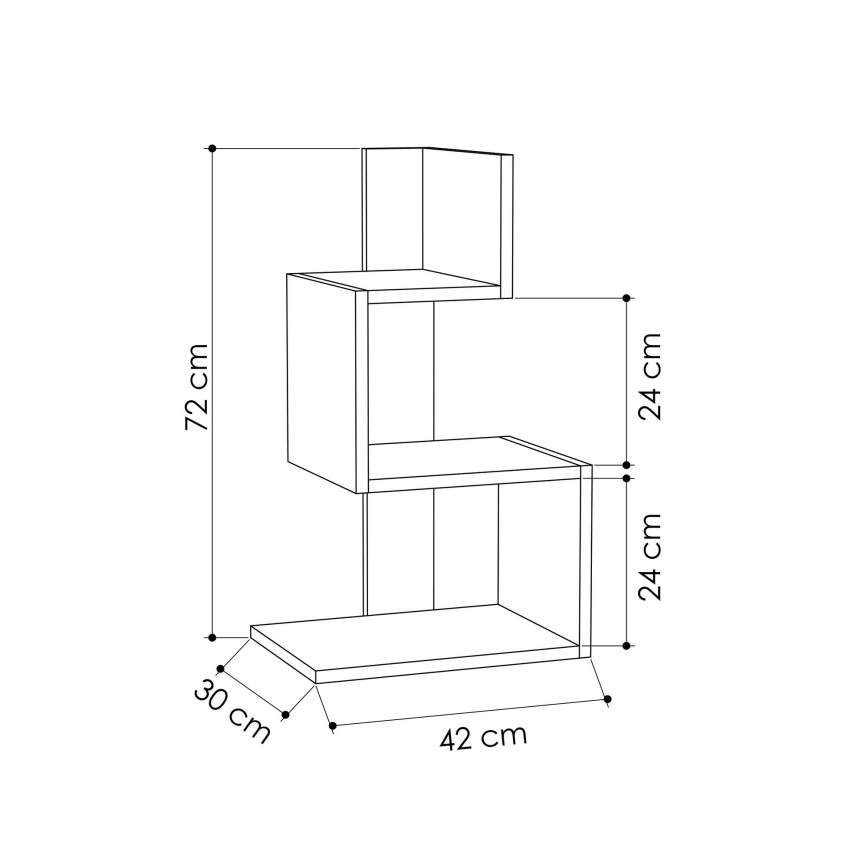 Nightstand ROSIE 72x42 cm white/oak