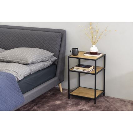 Nightstand SARON oak/black