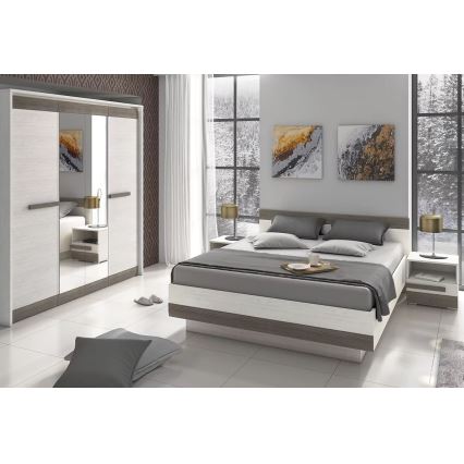 Nightstand SARPA 45x46 cm white/brown
