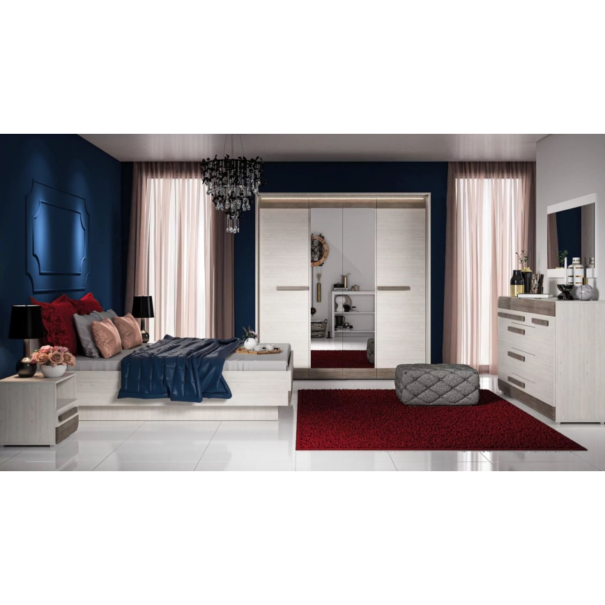 Nightstand SARPA 45x46 cm white/brown