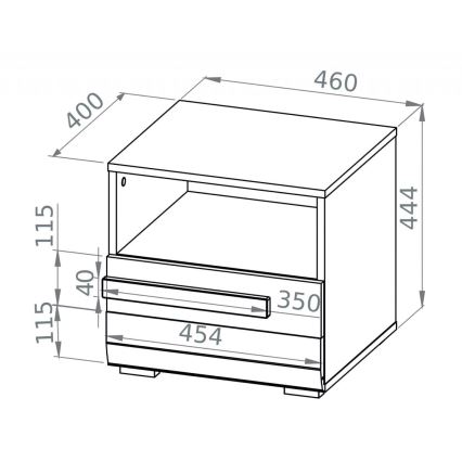 Nightstand SARPA 45x46 cm white/brown