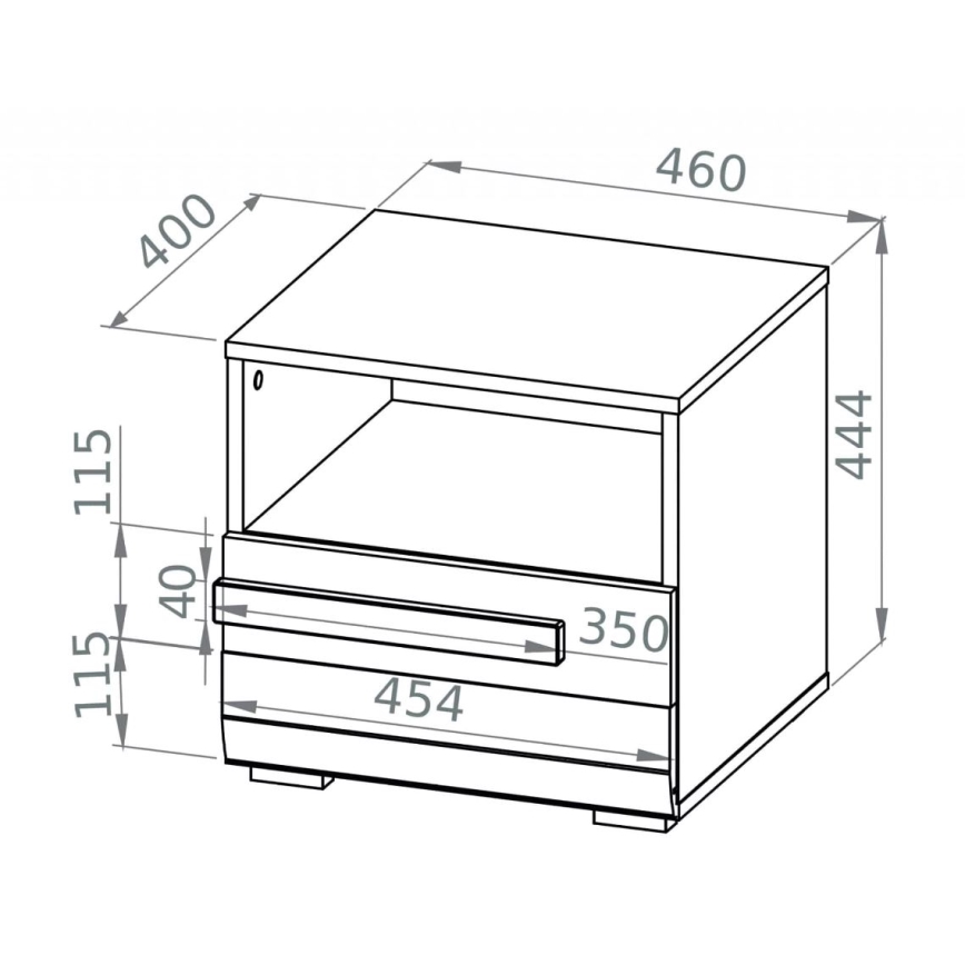 Nightstand SARPA 45x46 cm white/brown