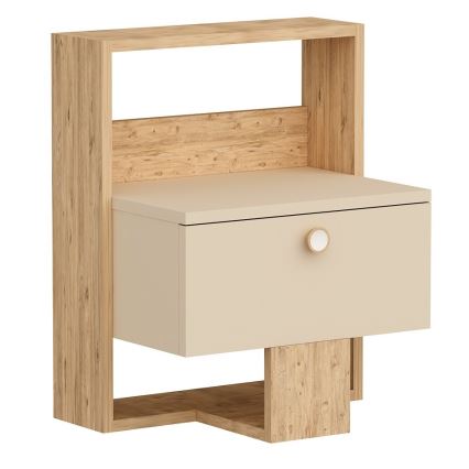 Nightstand SNEKER 60x48,6 cm beige/pine atlantic