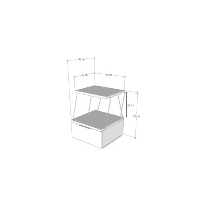 Nightstand TEKOBA 52x42 cm anthracite