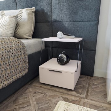 Nightstand TEKOBA 52x42 cm white
