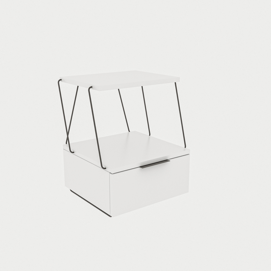 Nightstand TEKOBA 52x42 cm white
