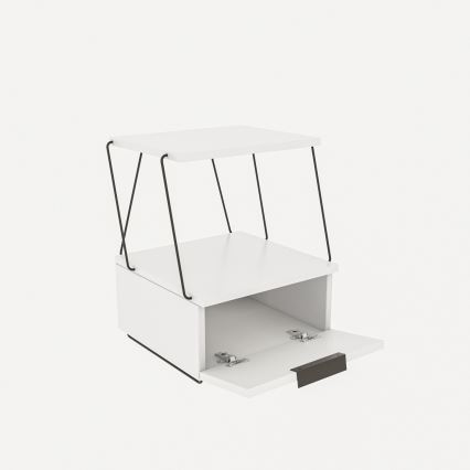 Nightstand TEKOBA 52x42 cm white