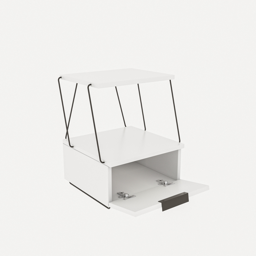 Nightstand TEKOBA 52x42 cm white