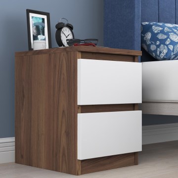 Nightstand WALNUT 46,8x35 cm brown/white